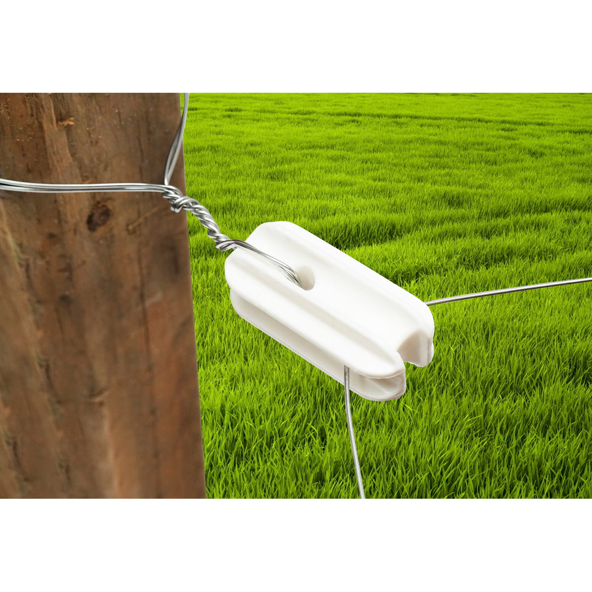End insulator, white for electric fence Breckner Germany