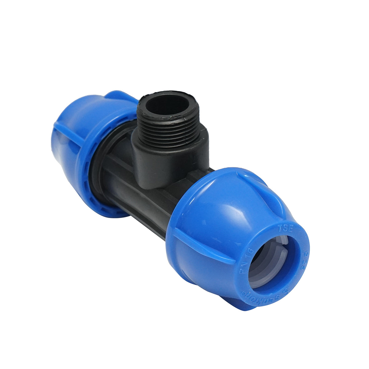 Your external threaded compression fitting father 90 degree D25x25mmx3/4, PN16 bar for irrigation systems