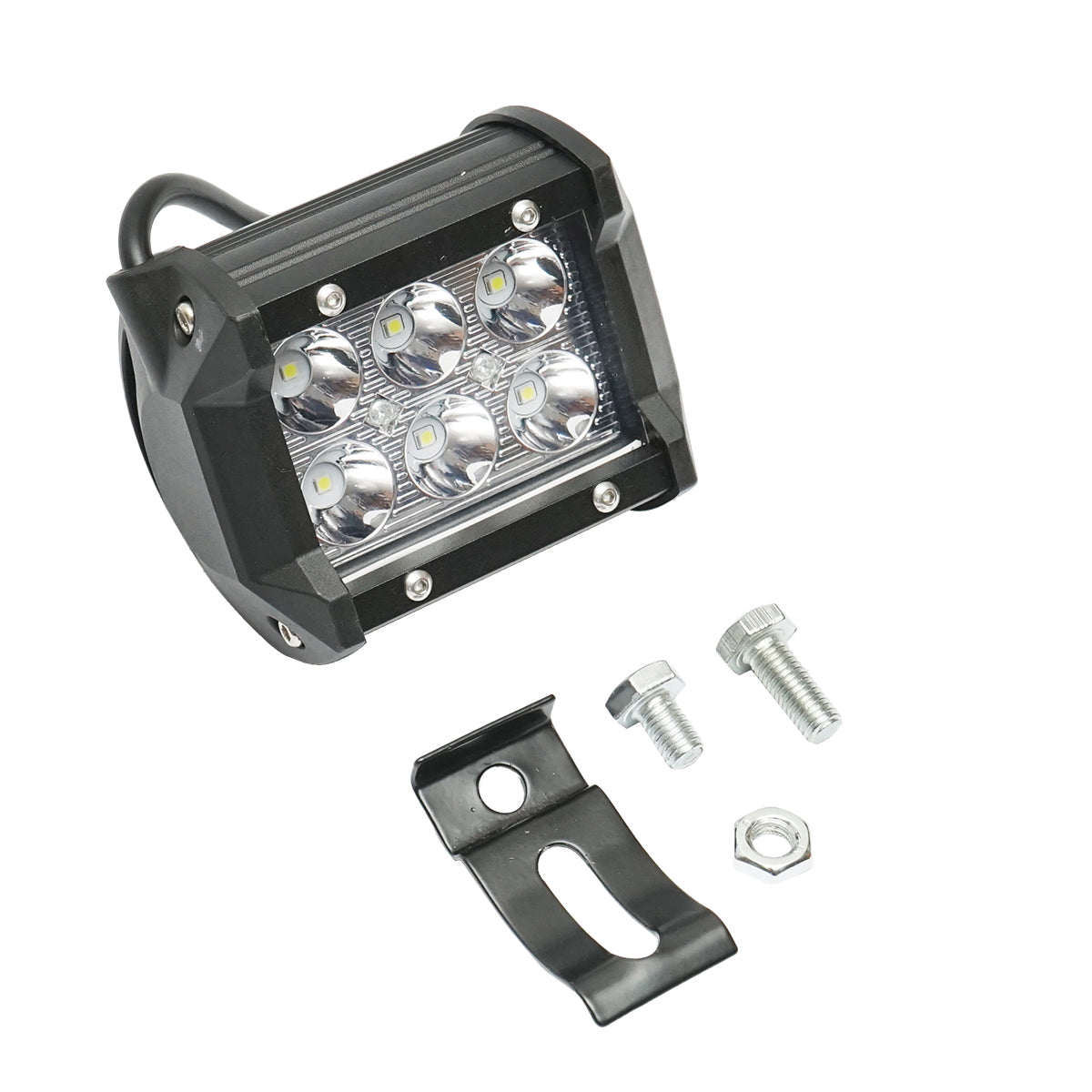 Lamp with 6 LEDs 10-30V 18W beam angle 30 degrees spot type 4/9.8cm 6000K IP67