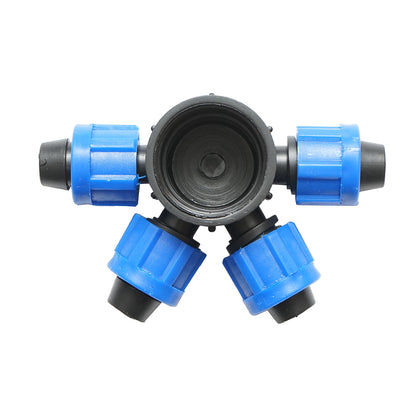 Pipe coupling distributor, 17mm drip tape with 4 heads for irrigation systems