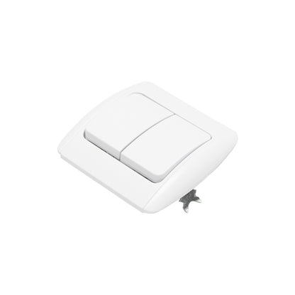 White double switch ST MAKEL 220V - 250V, 10A flush-mounted, ceramic