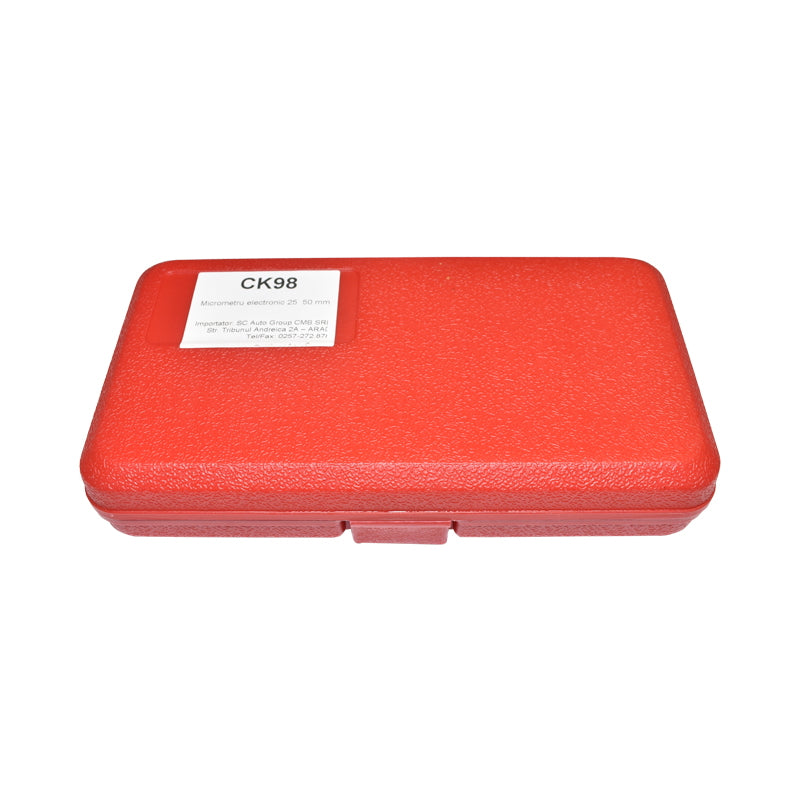 External micrometer with digital display and enamel frame, metric 25-50mm