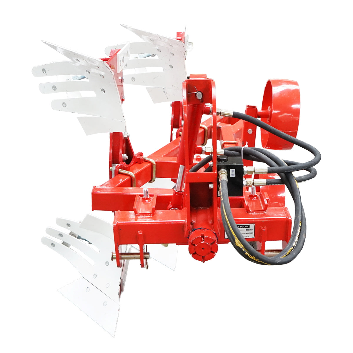 Agricultural plow with 2 reversible hydraulic bodies, Konig Traktoren serrated shares.