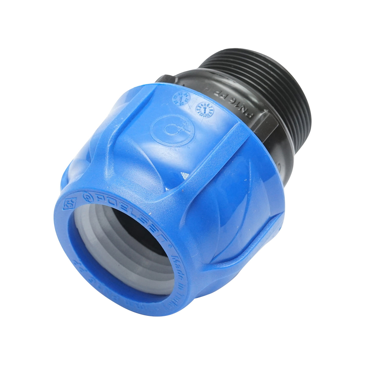 Compression fitting with external thread D40mmx1-1/2 toll, PN16 for irrigation systems