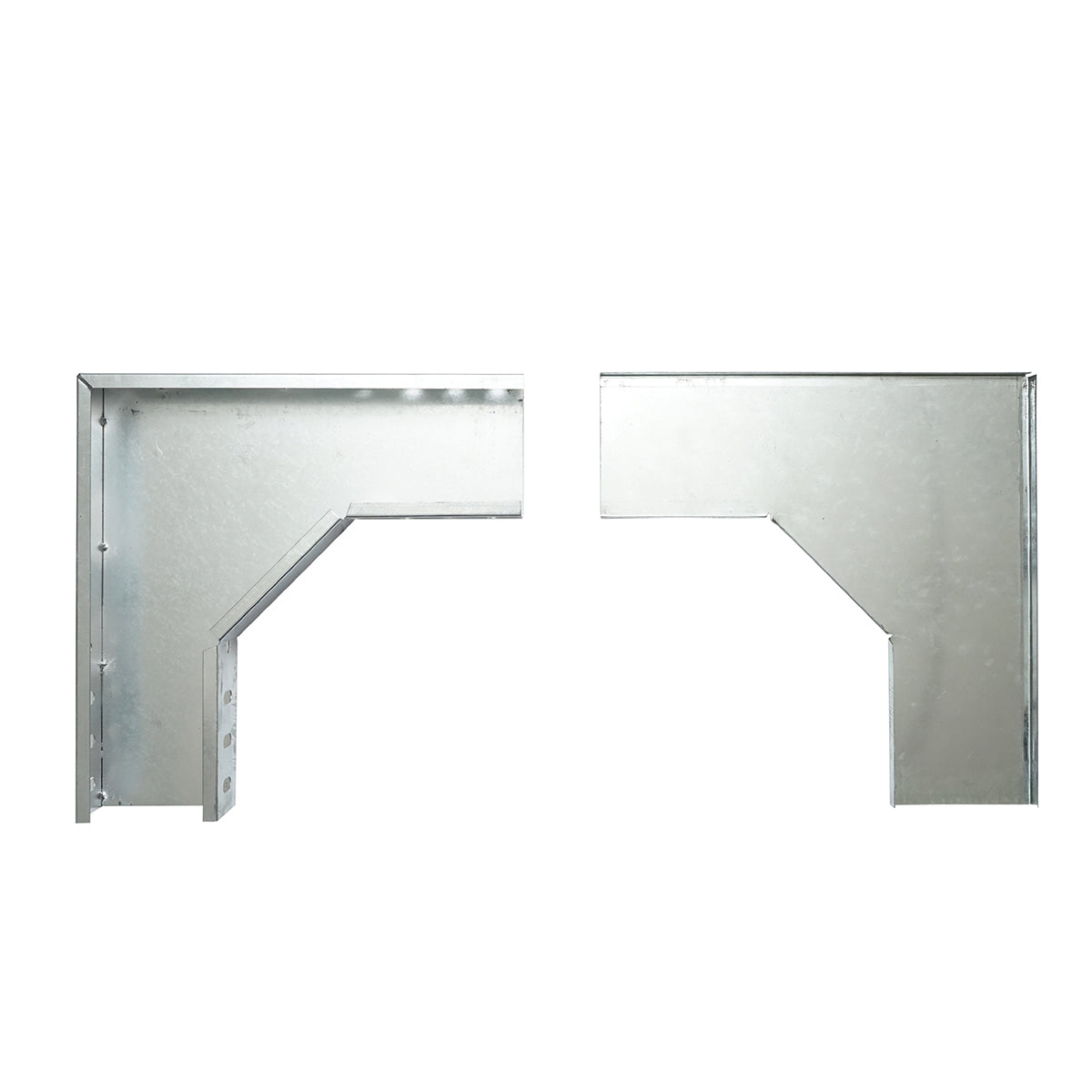 Horizontal bracket at 90 degrees made of galvanized steel for a 50x100mm gutter