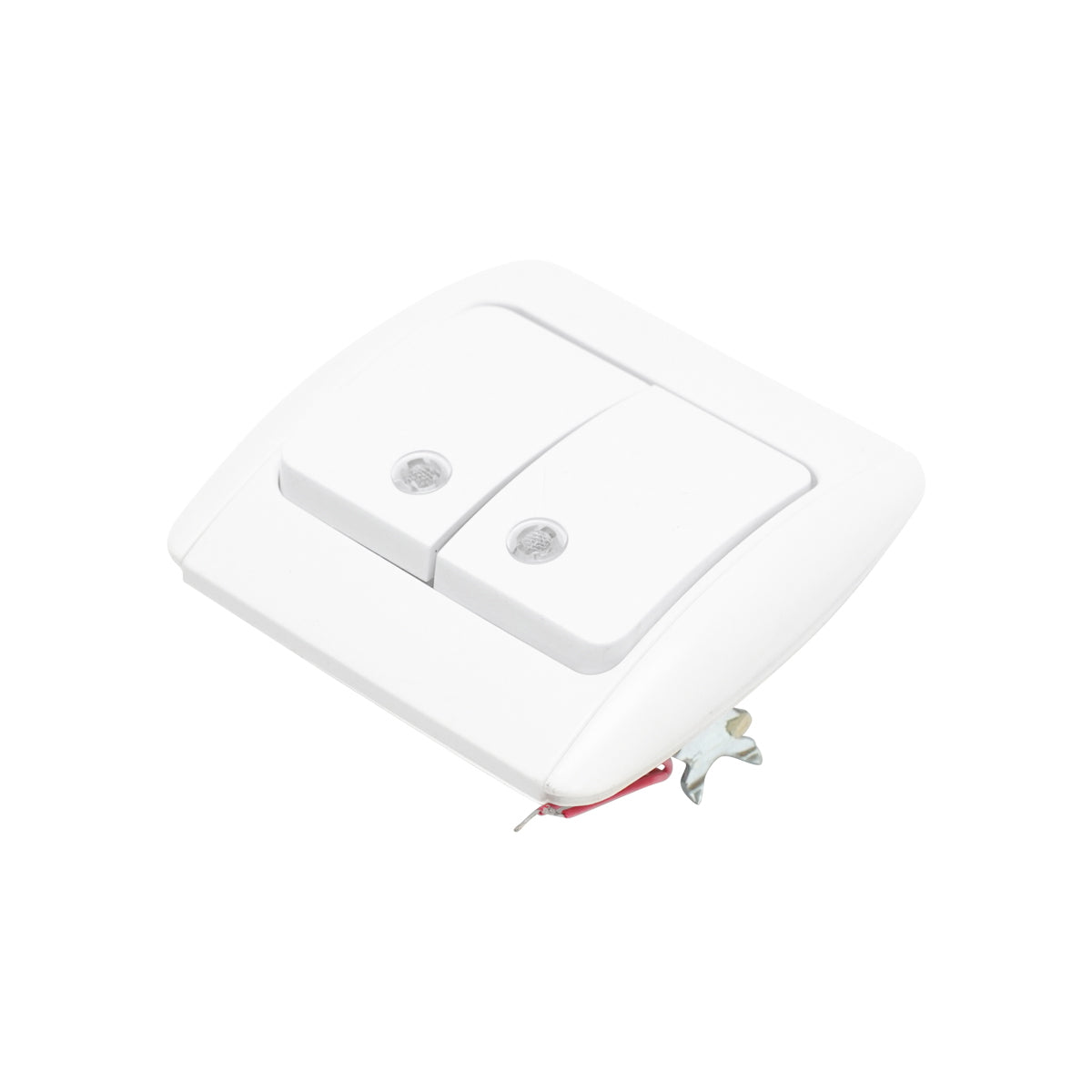 Double white switch ST MAKEL 220V - 250V, 10A built-in, ceramic, with indicator