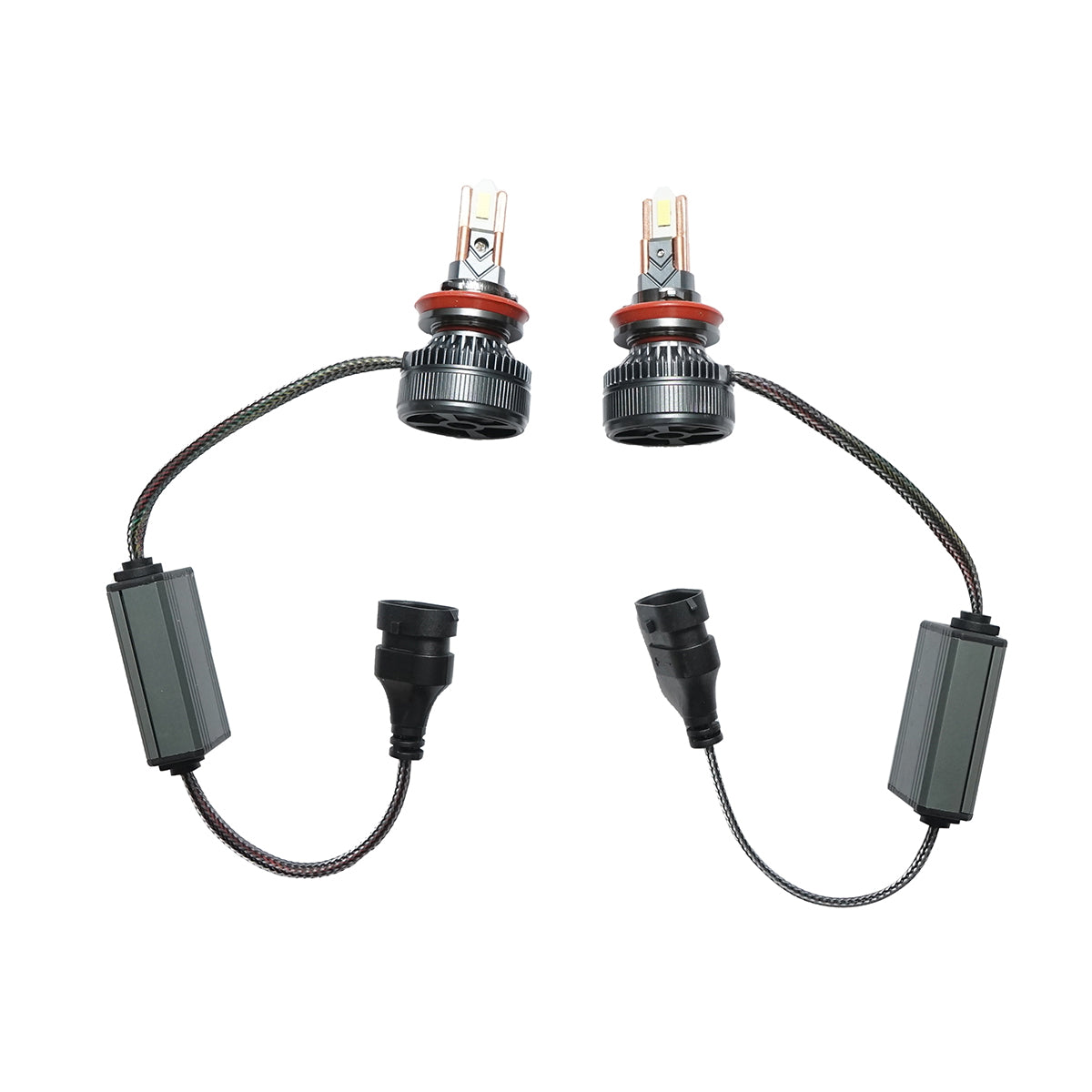 Set of 2 H11 LED car bulbs, 60W, 12-36V cold white light