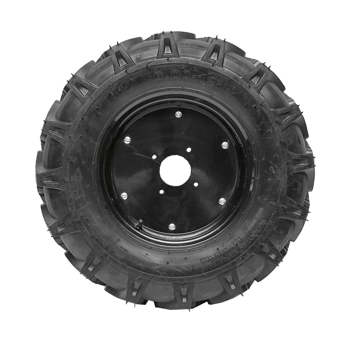 Complete wheel 600/12 R1 6PR with black rim