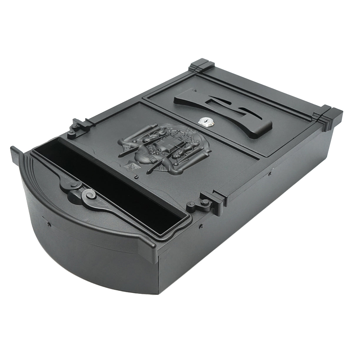 Everest mailbox, anthracite black 410X260X90mm with 2 keys and mounting accessories