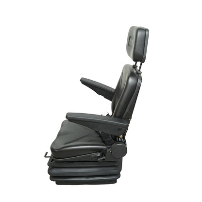 Universal adjustable seat for weight 50-130Kg, armrests and backrest reclining 50-90° for tractor, agricultural machinery, industrial, forklift