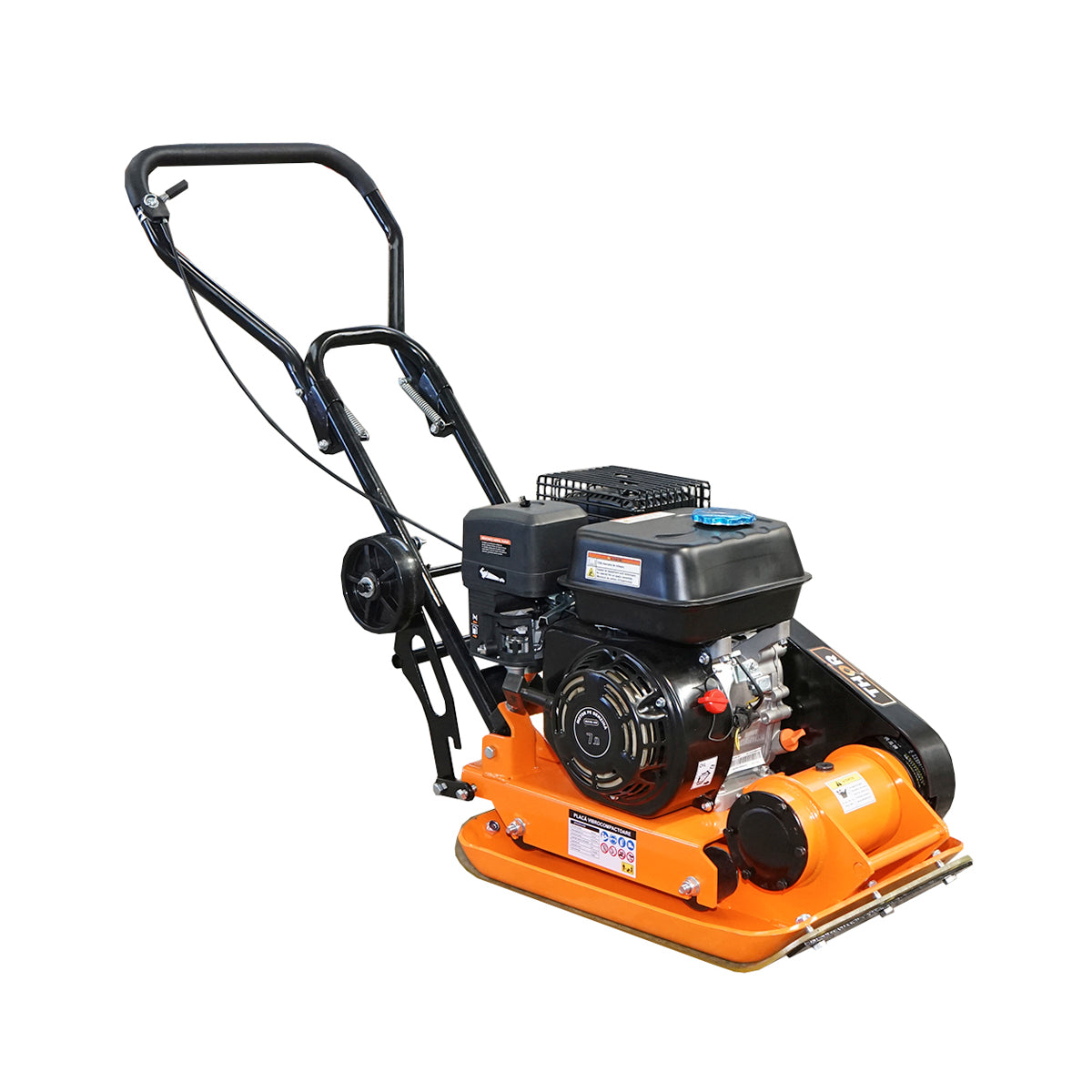 C60-A plate compactor with a working surface of 510x370mm, standard euro 5 engine, 78CC/6.5HP, 5900 RPM, 58Kg Thor