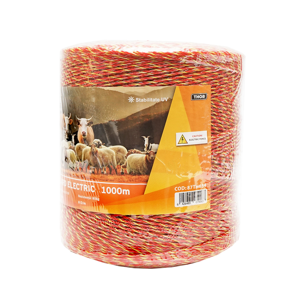 Role of yellow-red wire with 2mm metal insert 6x0.15mm SS, resistance 8 Ohm/m, 1000m electric fence Thor