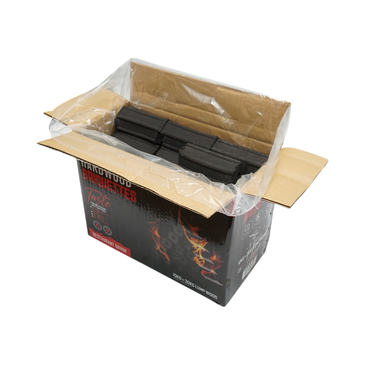 Hexagonal charcoal briquettes made from hardwood, burning time 5 hours, 10Kg THOR