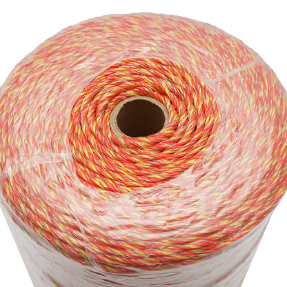 Yellow-red wire roll 2mm, 6x0.15mm stainless steel, 5.5 Ohm/m, 1000m electric fence Breckner Germany