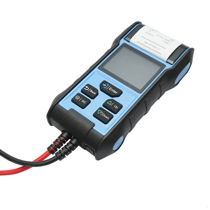 Digital battery tester with printer 12-24V, testing 3-360 Ah, reverse polarity protection, color LCD display