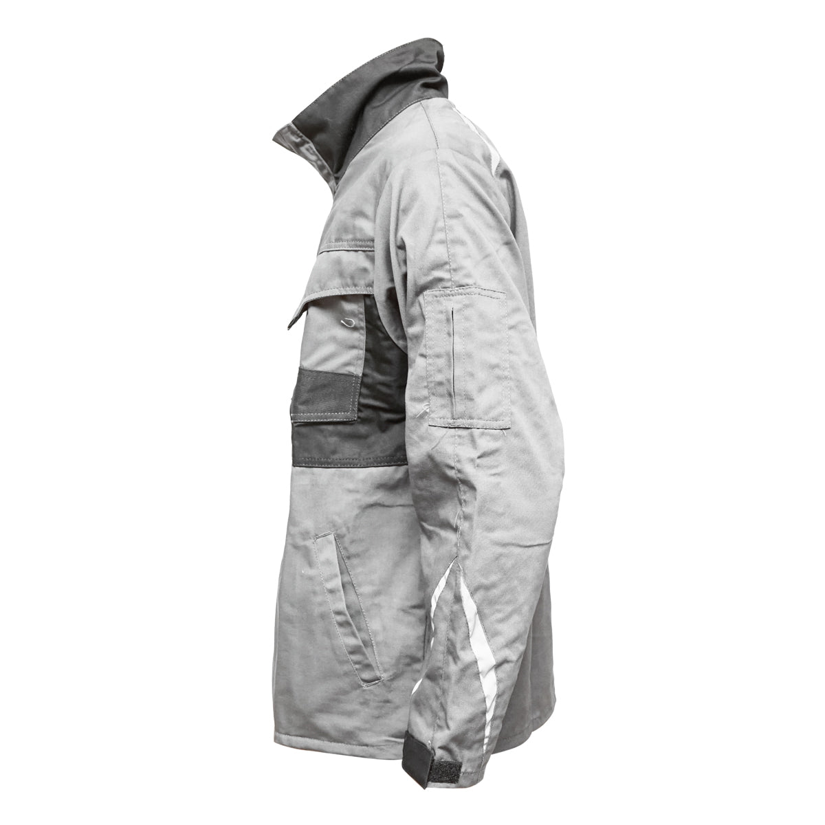Work jacket, polyester with cotton, gray with black, XXL Breckner Germany