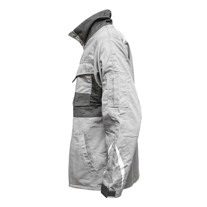 Work jacket, polyester with cotton, gray with black, XXL Breckner Germany