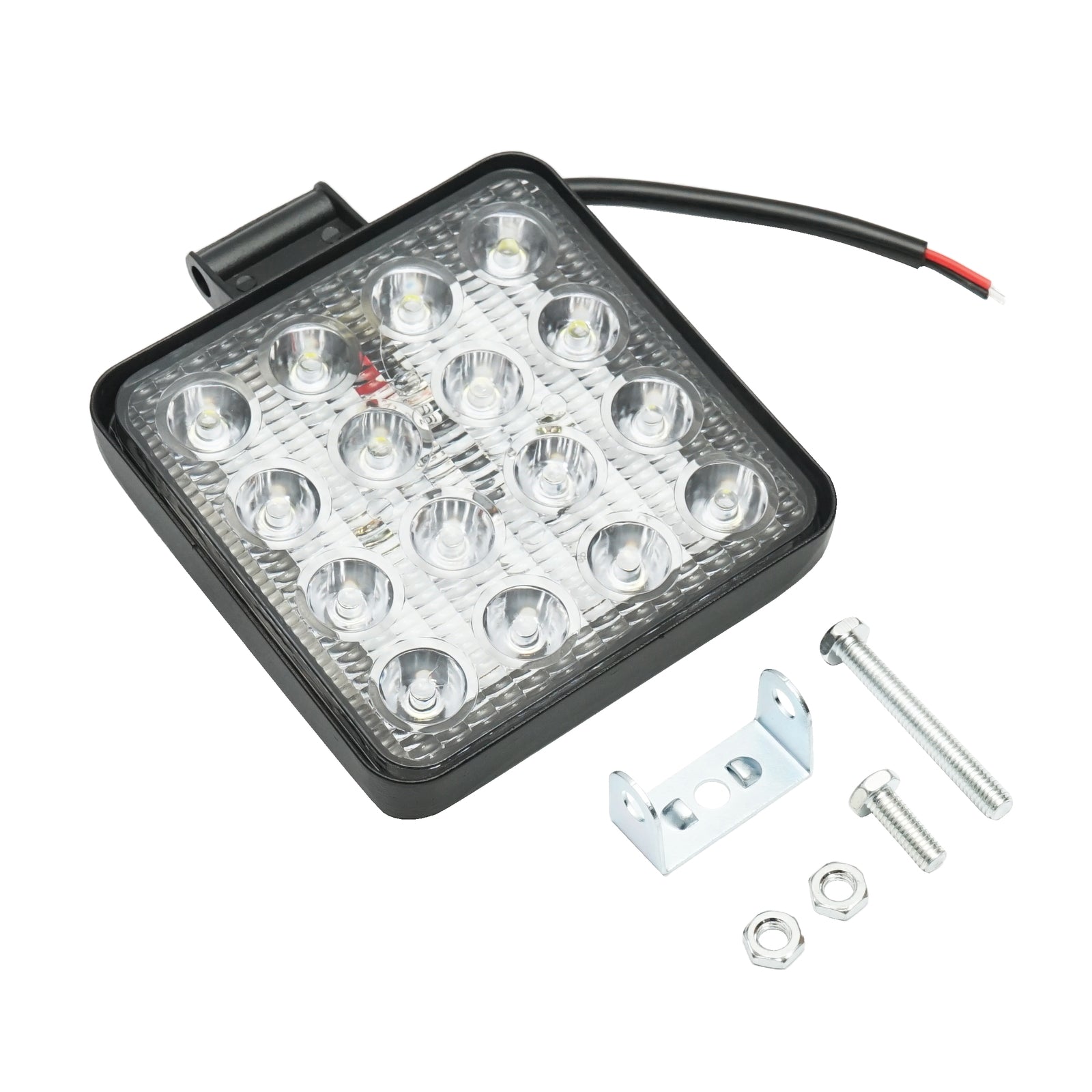 Lamp with 16 LEDs 10-30V 48W beam angle 30 degrees spot type 108x108x57mm