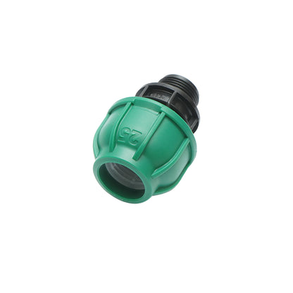 Compression fitting with external thread D25mmx3/4 toll, PN10 Bar for irrigation systems