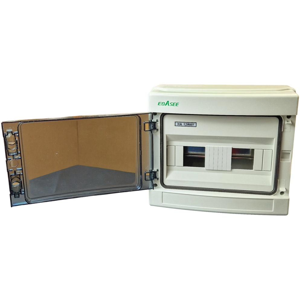 Applied fuse box 1 row, 12 modules, IP65, 295x255x130mm Ebasee