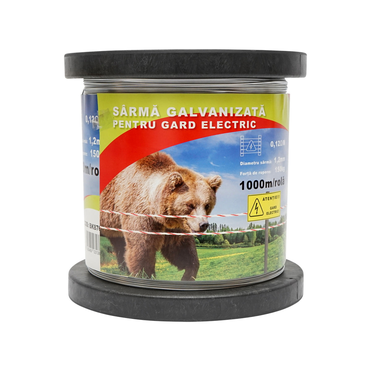 Complete 12V electric fence kit, 14 Joules, 1000m wire with 20W solar panel and 100 insulators Breckner Germany