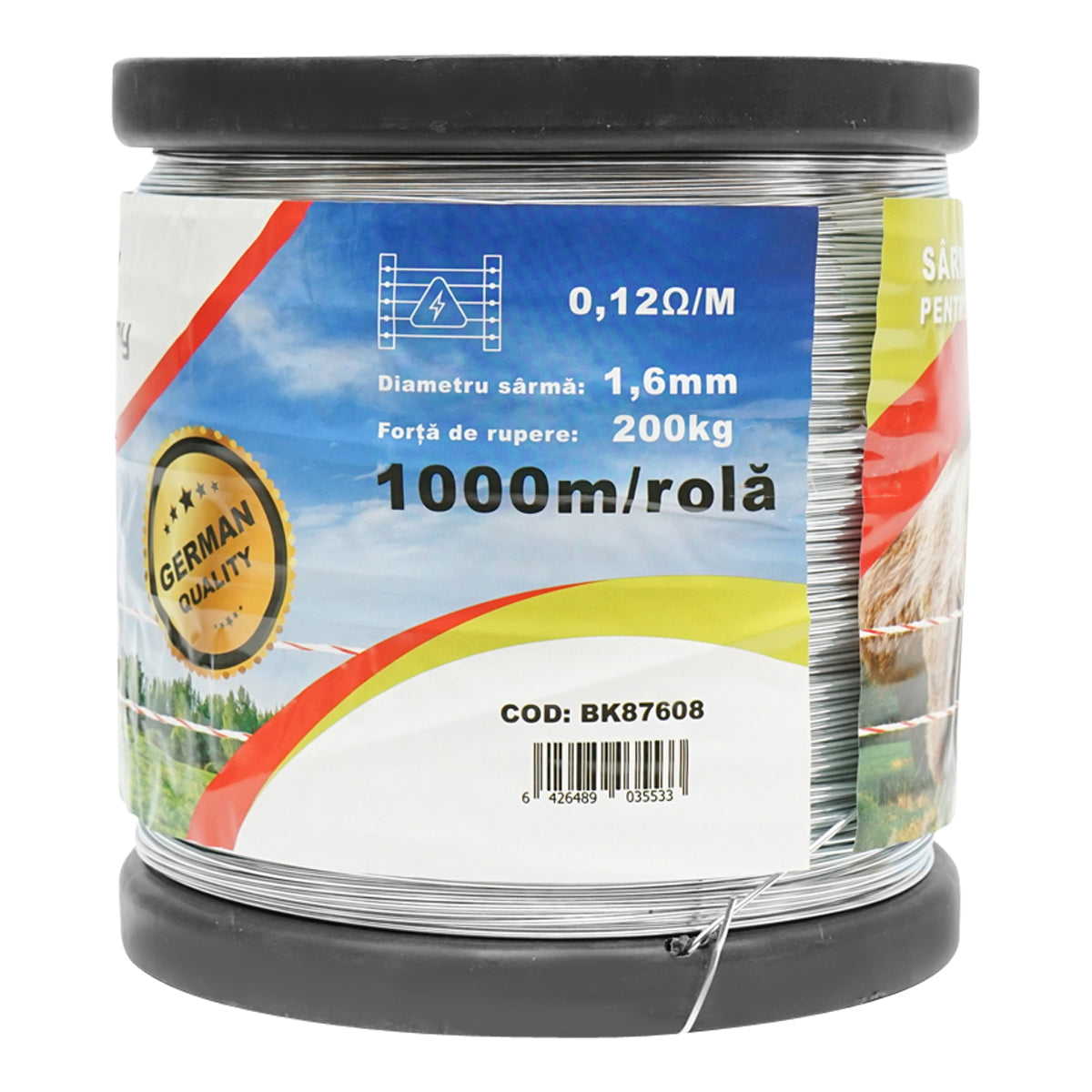 Galvanized wire for electric fence 1.6mm x 1000m Breckner Germany