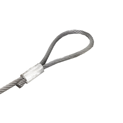 Steel cable/winch rope with a thickness of 28mm and a length of 6m with rings for towing or lifting