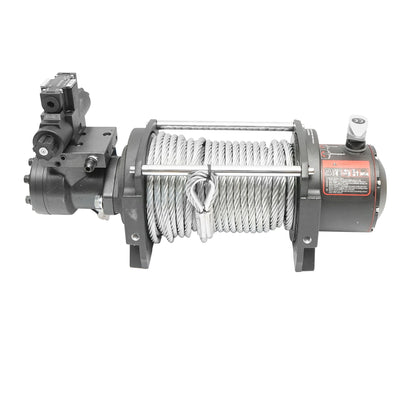 Complete hydraulic winch with remote control, steel cable, power supply voltage 12V, maximum load 6T (13300lbs)