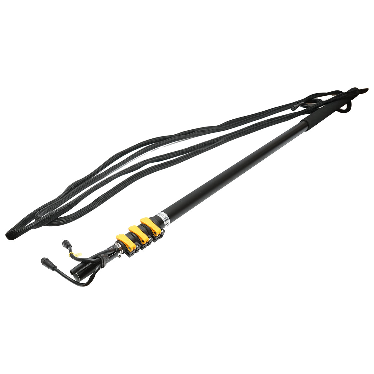 Solar panel cleaning system with 2 brushes and a handle up to 5.5 m