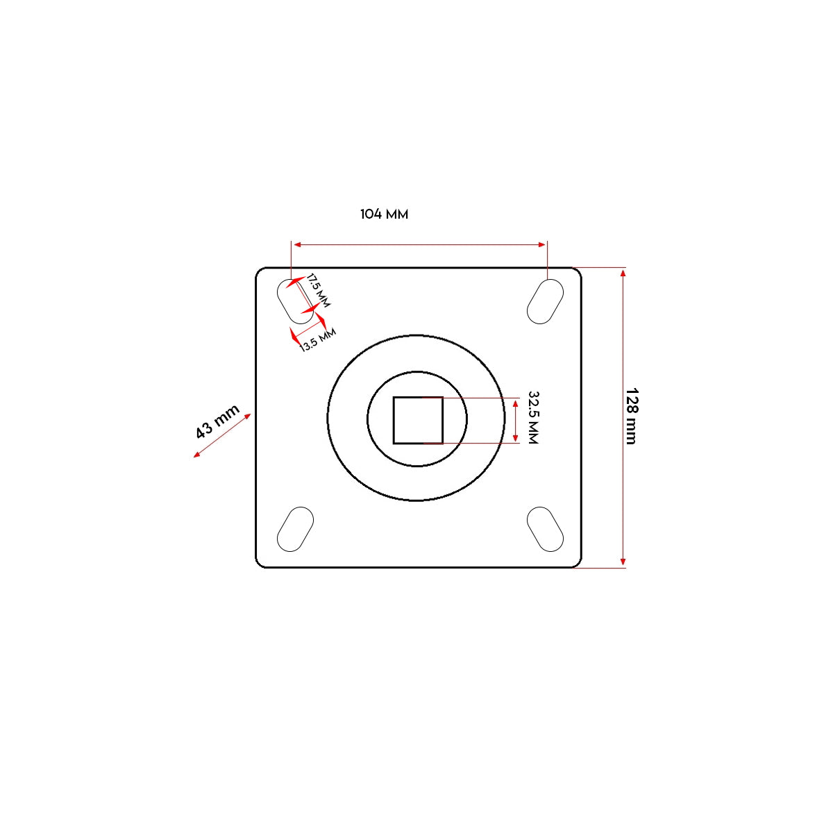 Bearing housing ST491 square=32.5mm