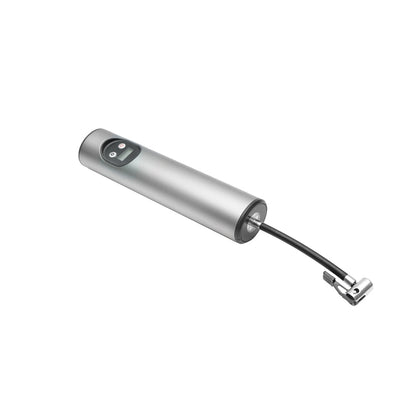 Dark gray portable air compressor 12.4V rechargeable battery 6000Am 250x56x47mm with accessories