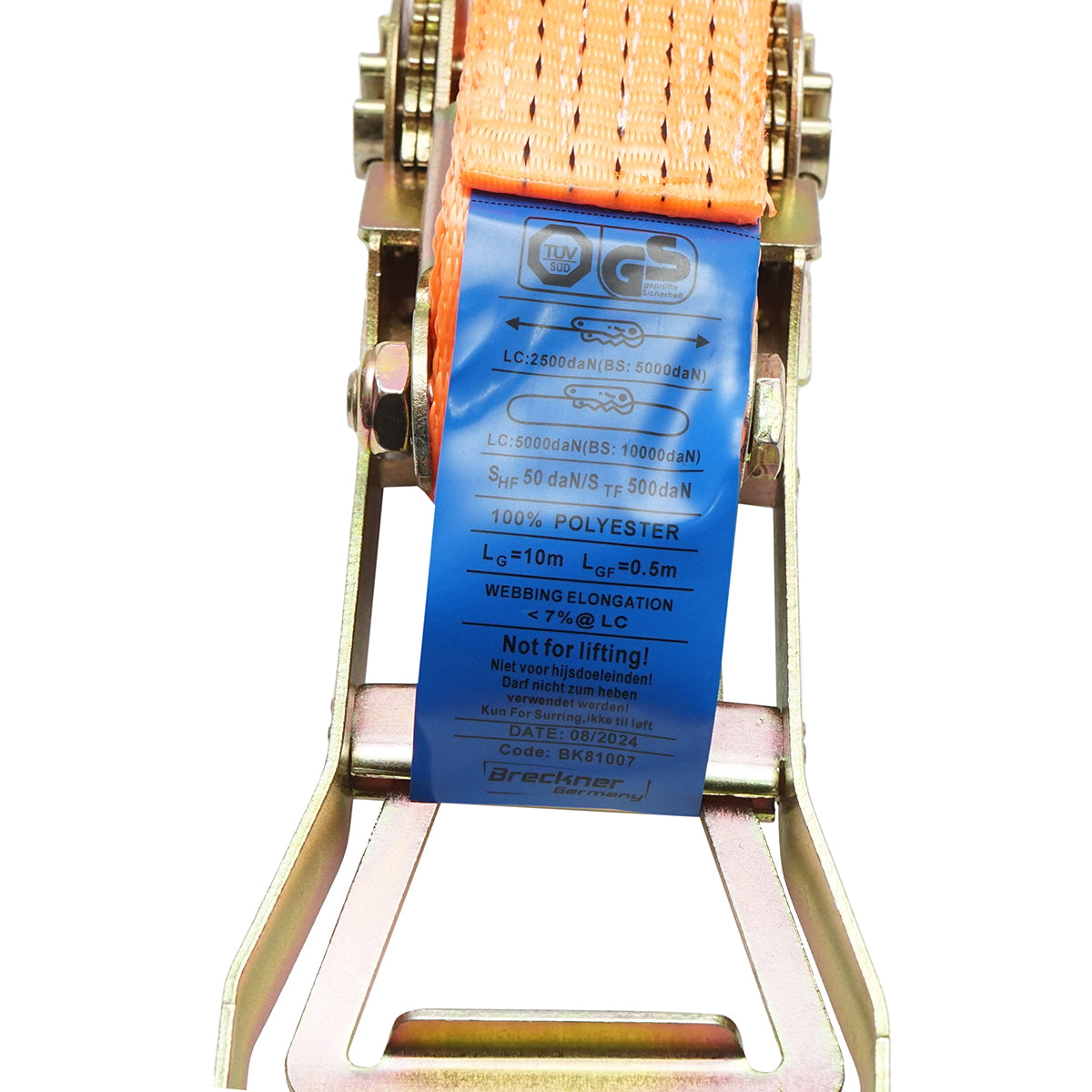 Cargo anchoring strap 10mx50mm 5T (double ratchet ERGO) Breckner Germany