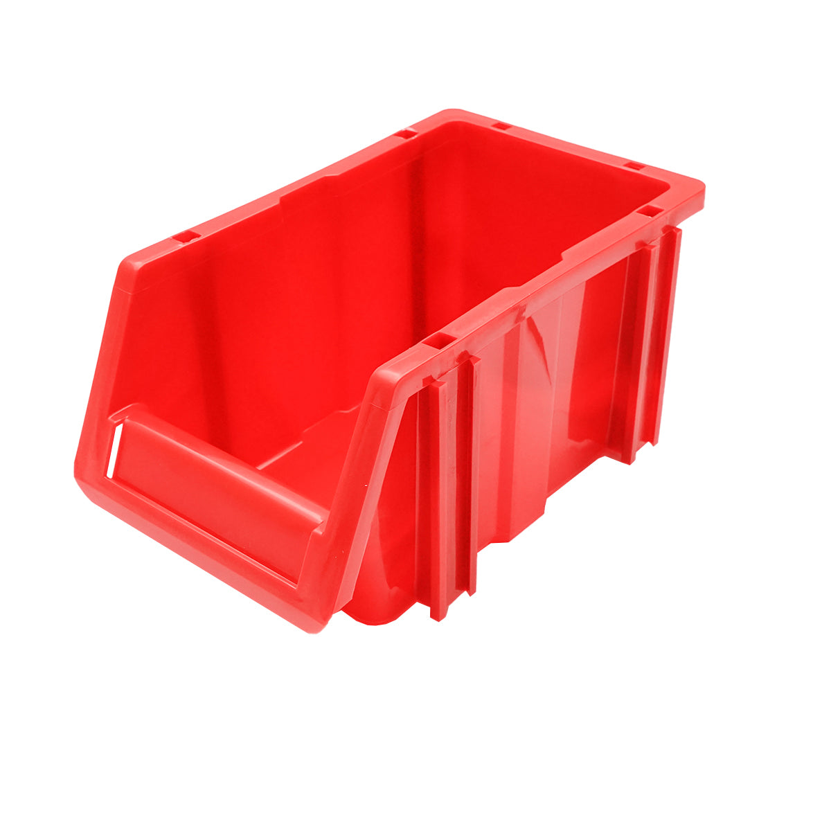 Stand with 24 boxes for storage/organization, red plastic box, yellow, 700x300x1150mm