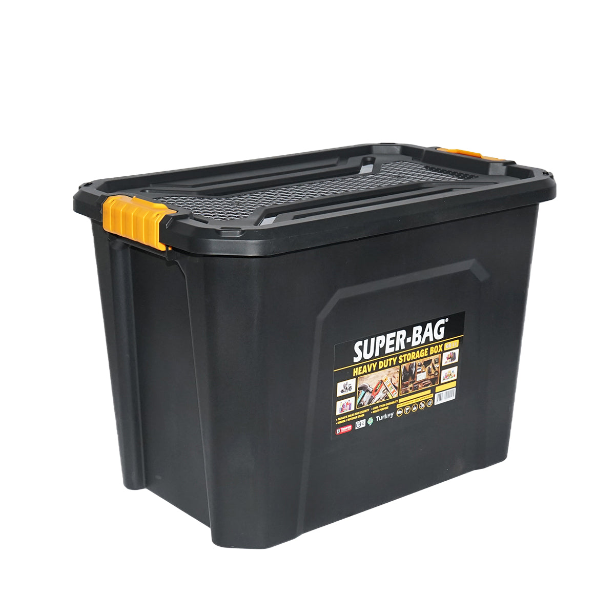 Storage box with lid for heavy loads 60L 580x380x405mm