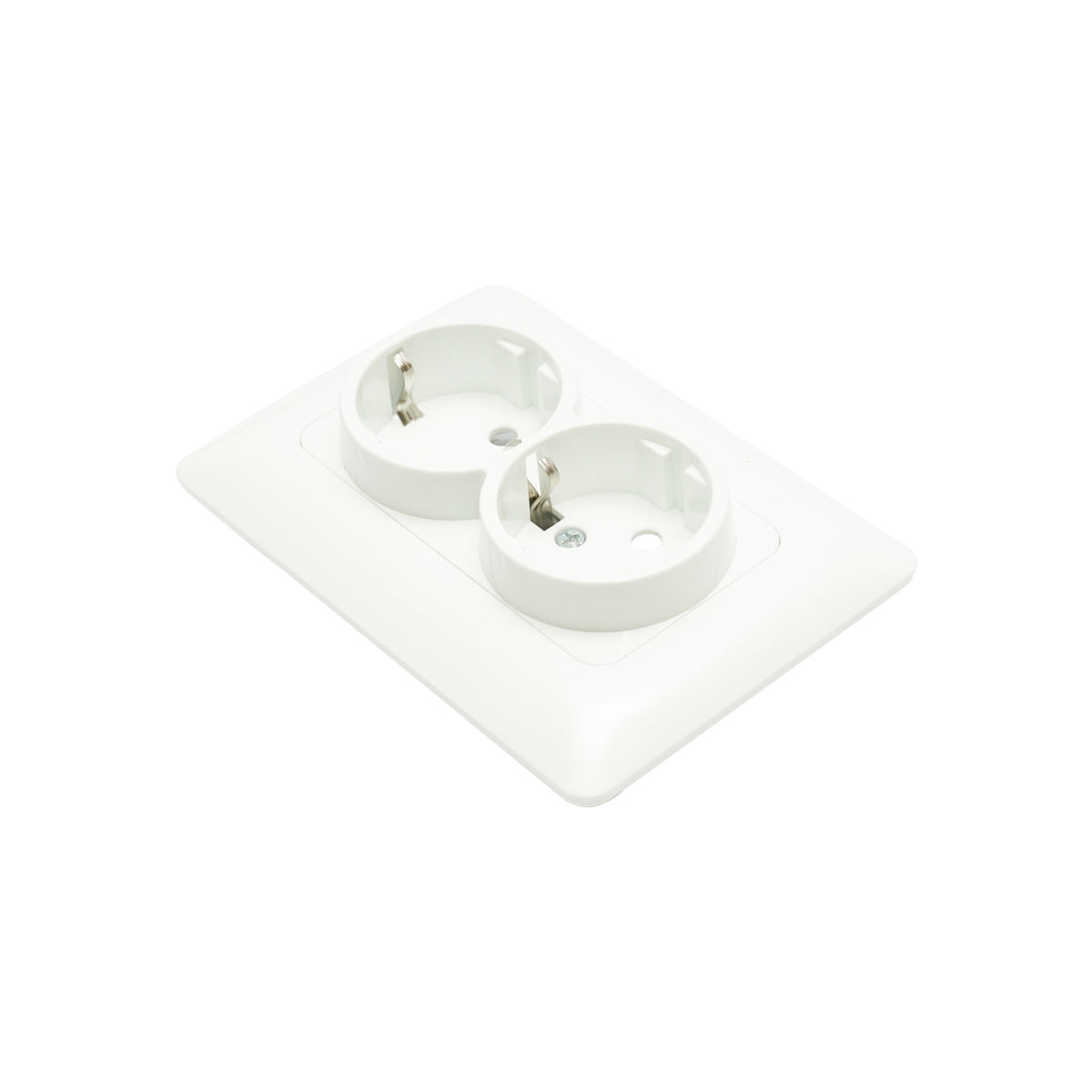 White double Schuko socket with grounding ST 220V - 250V, 16A recessed