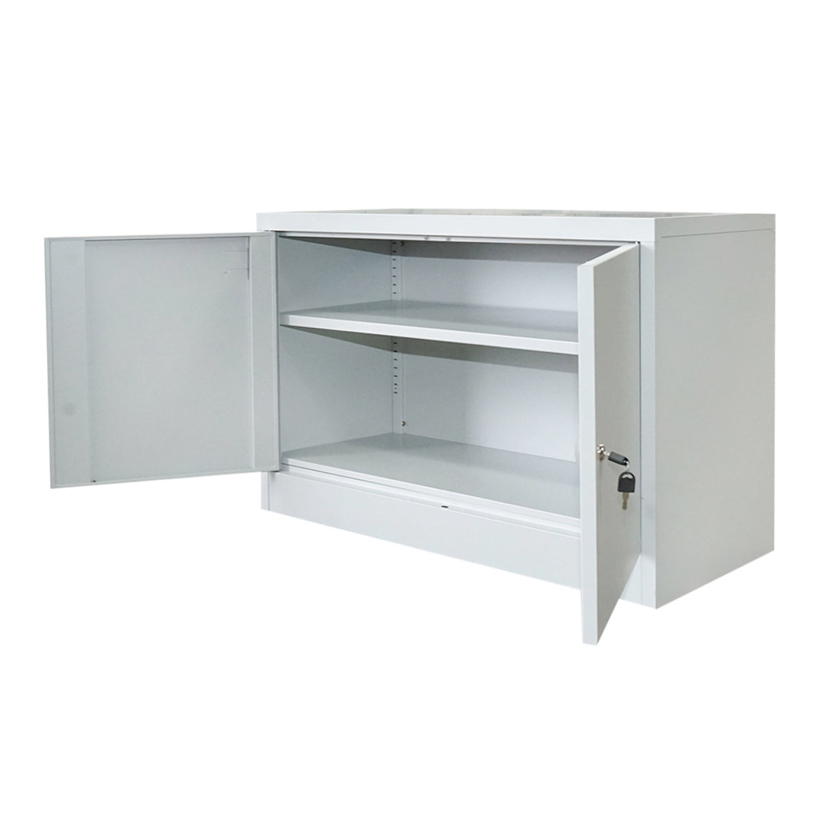 Metal cabinet 900x600x400mm with 2 secure doors, 1 shelf, gray Breckner Germany