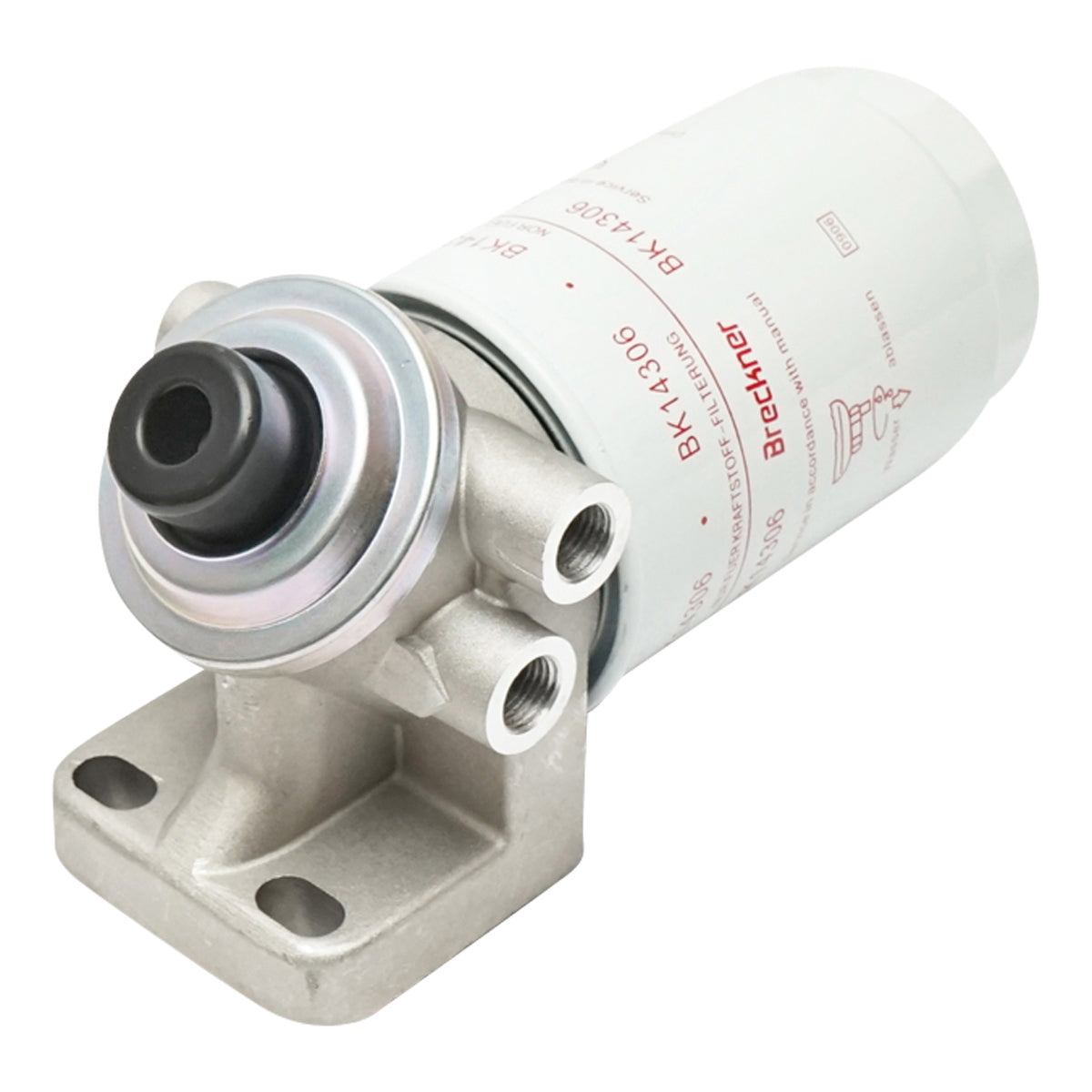 Diesel filter battery with priming pump at 90 degrees (filter with air vent)