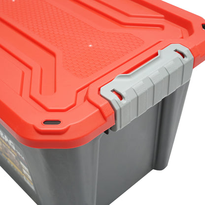 Heavy duty storage box 18L with lid, red 385x295x260mm Breckner Germany