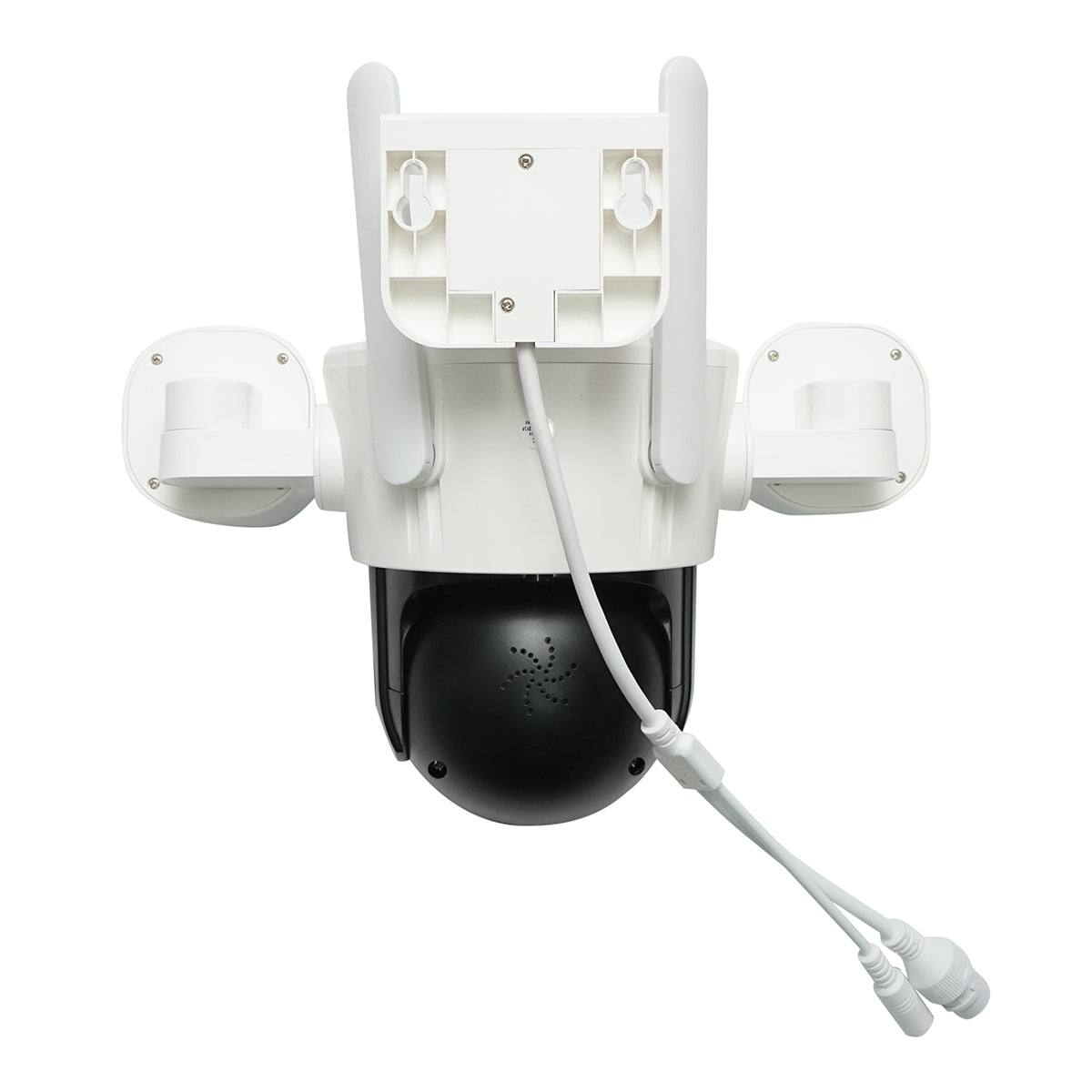 4-lens surveillance camera, 3 objectives 16 MP, WIFI 2.4GHz, 360-degree PTZ rotation with motion sensor, 10X zoom, alarm, IR night vision, human detection and IPC360 Home app.