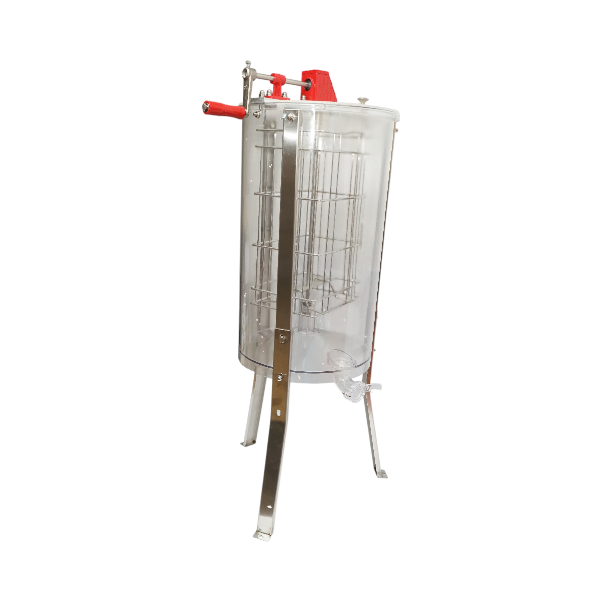 Manual beekeeping centrifuge, transparent honey extractor with 2 frames