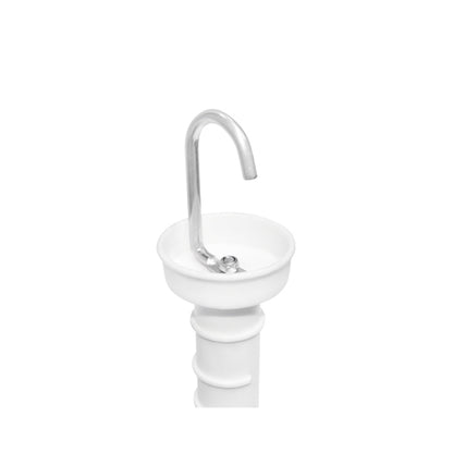 White gate handle with hook and electric fence arc Mezofarm