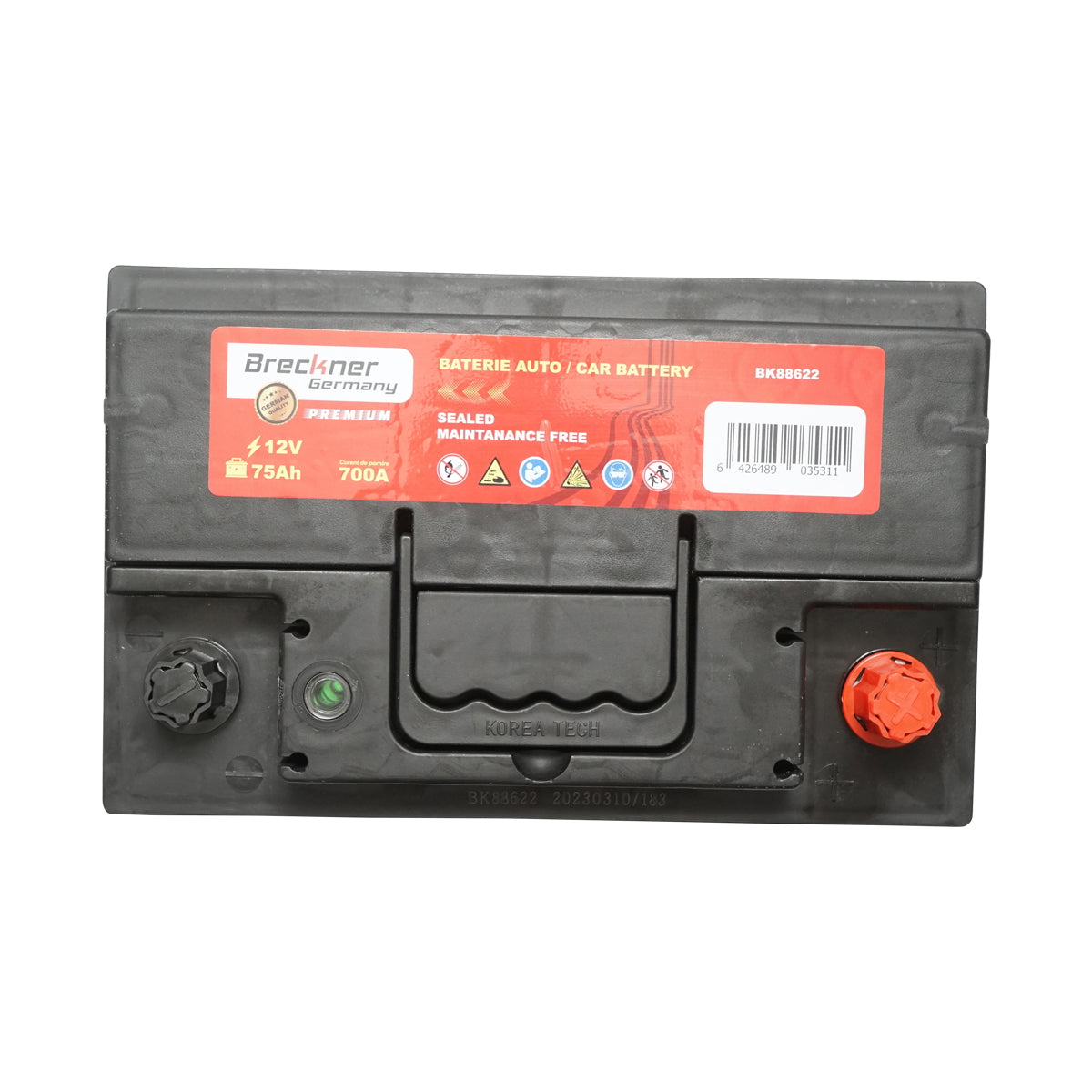 Accumulator, car battery 75Ah, 700A, 12V BRECKNER PREMIUM