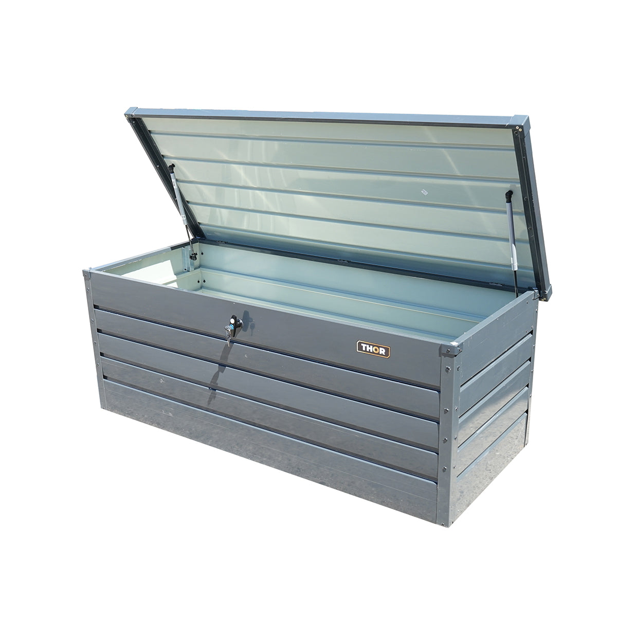 Box, metal storage chest type bench 165x70x63cm