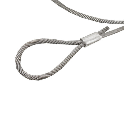 Steel winch cable/rope with a thickness of 12mm and a length of 3m, hook and ring for towing or lifting