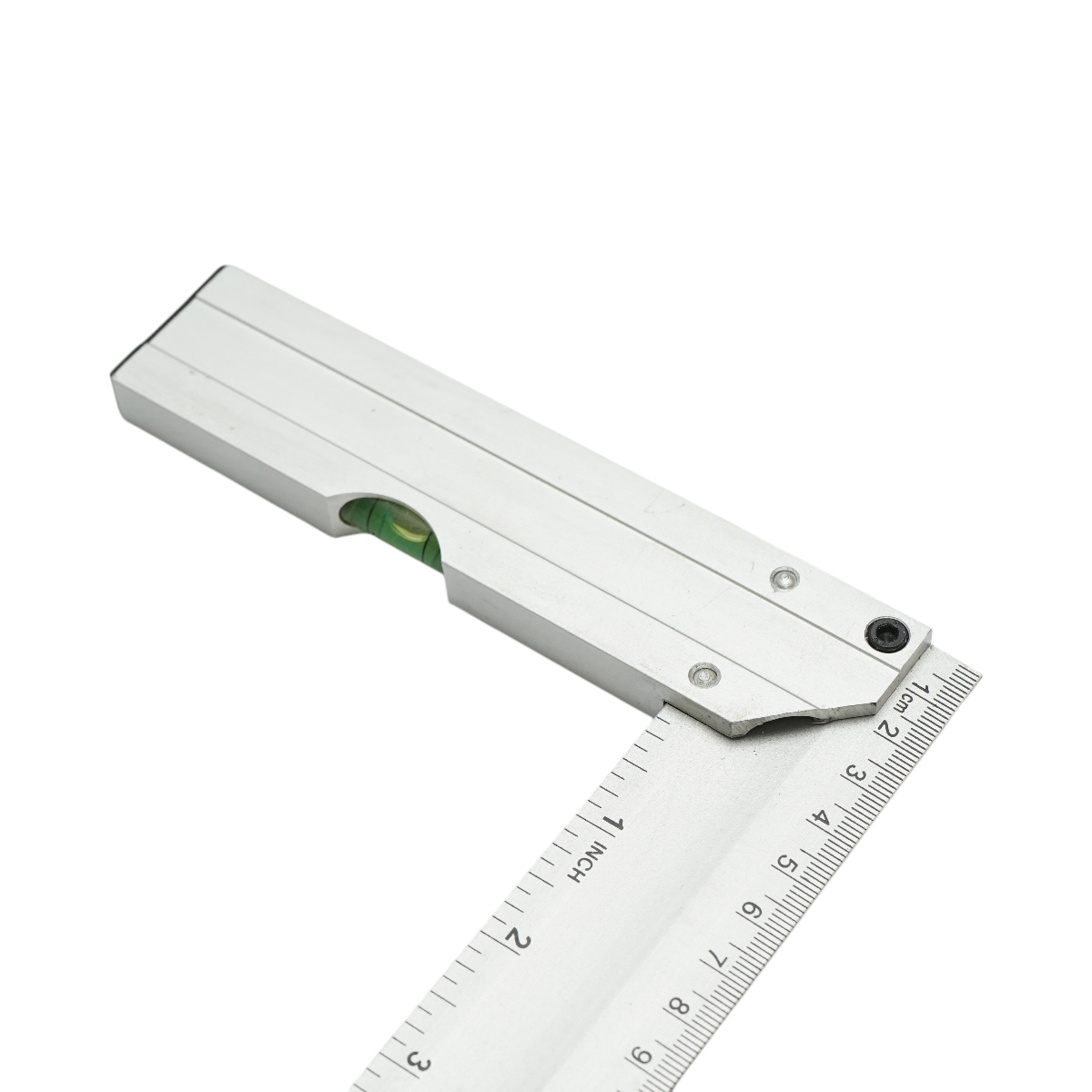 Aluminum carpenter's square with level 300mm/12 inch Crownman