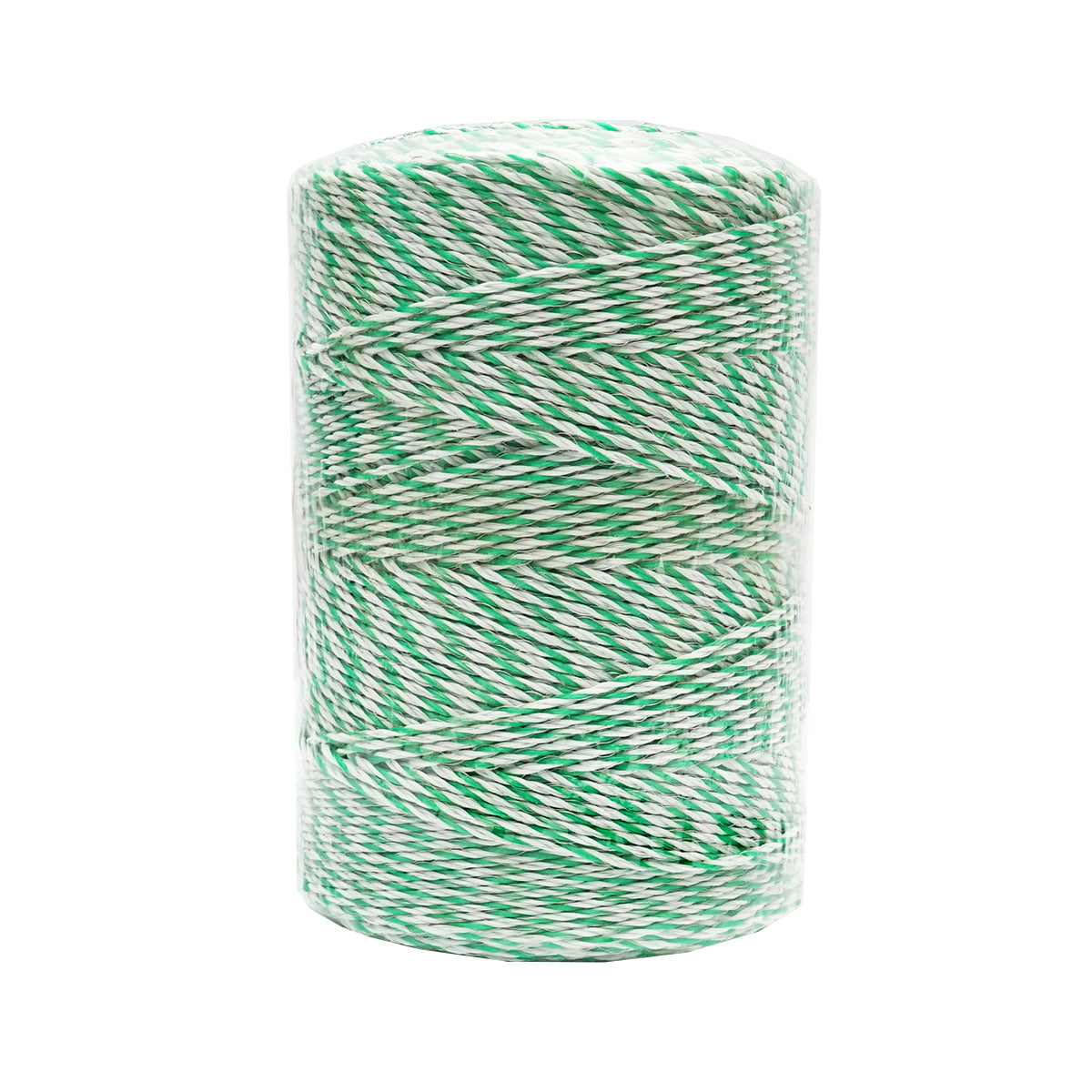 White-green wire roll 2.5mm with metal insert 4x0.2mm SS, resistance 7 Ohm/m, 500m electric fence Thor