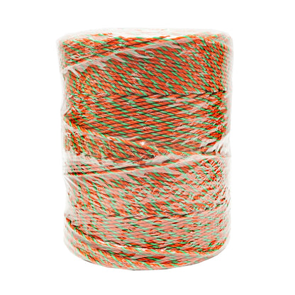 Roll of orange-green wire with a 3mm metallic insert 3x0.2mm SS+2x0.25mm, resistance 0.2 Ohm/m, 500m electric fence Thor