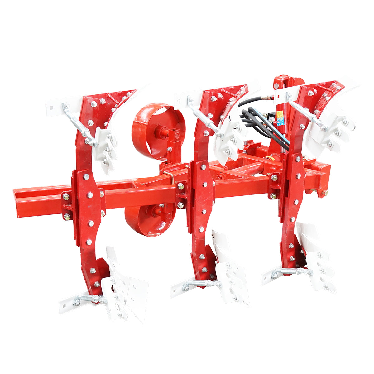 Agricultural plow with 3 reversible hydraulic bodies, Konig Traktoren serrated shares.