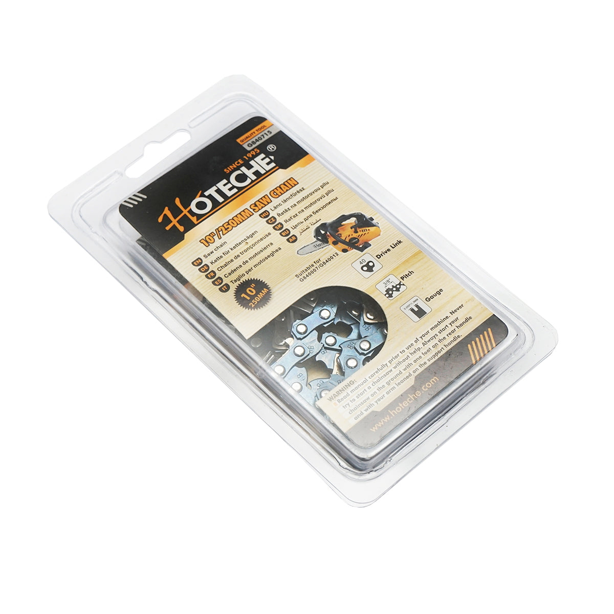 Chain saw chain 3/8, 40 links, 20 teeth, length 25cm (10 inch) Hoteche