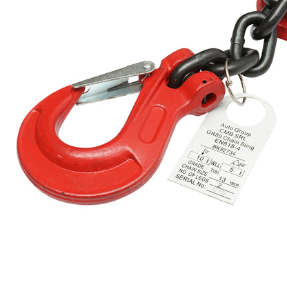 Anchor chain for heavy machinery with a ratchet tensioning device, load capacity 10T, chain length 4m, link thickness 13mm.